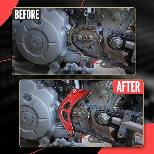 Canitu Red Front Sprocket Cover Guard,Motorcycle Aluminum Chain Guard Sprocket Engine Drive Cover Case Saver Protector Engine Case Protection for Honda CRF110 2013-2024 - color: Red