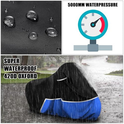 Waterproof Motorcycle Cover Compatible with Yamaha Zuma 125/Xmax 300 Scooter Models, 420D Oxford Cloth Motorcycle Cover for Snow Rain Dust Protection - size: Zuma 125/XMAX-Black
