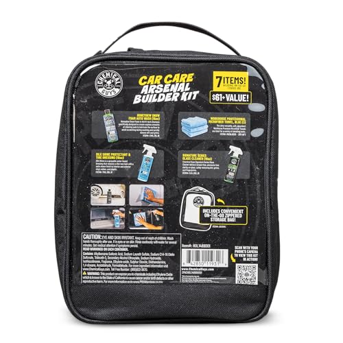 Chemical Guys Exterior Wash And Shine Kit With Storage Bag Car Wash Soap Glass Cleaner Tire And Trim Dressing Microfiber Towels Giftable Car Care Set - style: KIT + BAG
