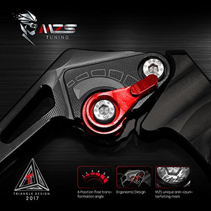 MZS Black Motorcycle Clutch Brake Levers Short + Motorcycle Frame Sliders Falling Crash Protector Guards Compatible with Z400 EX400 EX 400
