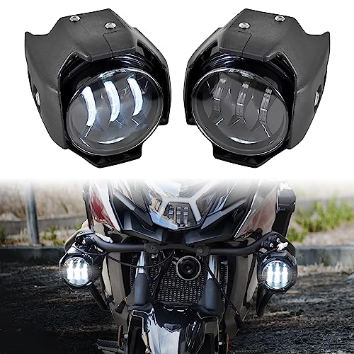 LED Auxiliary Lights Set for Versys-X300, Adjustable Front LED Driving Light Fog Light with Bracket for Kawasaki Versys-X300 2017-2023 Versys-X300 ABS 2017-2026, Replace #99994-0996