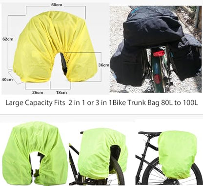 Bicycle Rear Rack Rain Cover Bike Trunk Rain Cover 100L Green - color: 80L - 100L Green, size: 80L - 100L