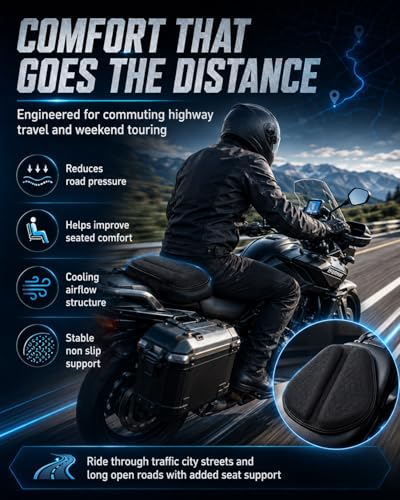 Motorcycle Seat Cushion Gel Pad Passenger Breathable Shock Absorption Waterproof 3D Honeycomb Rider Universal Long Rides Touring Comfort Anti Slip Pressure Relief Soft Durable Cover(Style A(2pcs)) - color: Style A(2pcs)