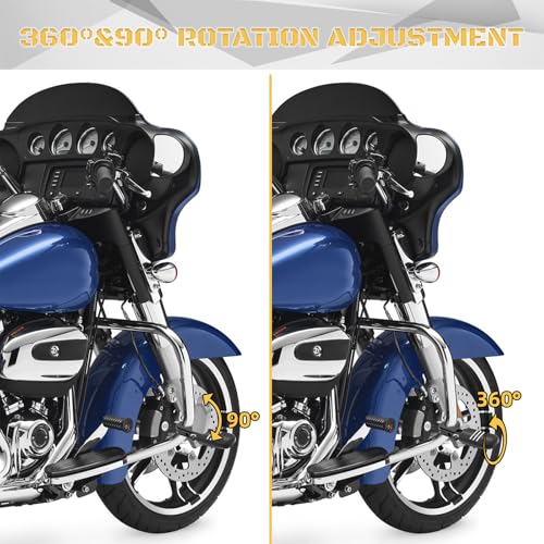 1 1/4" Highway Footpegs Engine Guard Footrest Clamp Mount Compatible with Harley Touring Softail Dyna Sportster Honda Kawasaki Suzuki Yamaha 1.25"(Black H01) - color: Black H01, size: 1 1/4 inch