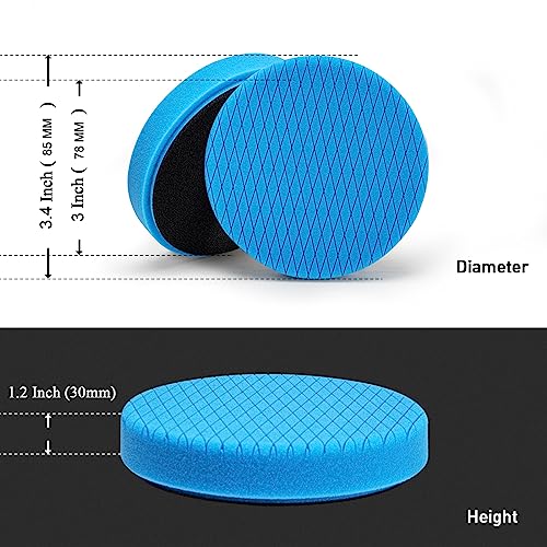 Autolock 3" Buffing Polishing Pads, 6Pcs 3.5 Inch 85mm Face for 3 Inch Backing Plate, Compound Buffing Sponge and Woolen Pads, Cutting Polishing Pad Kit for Car Buffer Compounding, Polish and Wax - size: 3.5 Inch