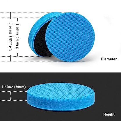 Autolock 3" Buffing Polishing Pads, 6Pcs 3.5 Inch 85mm Face for 3 Inch Backing Plate, Compound Buffing Sponge and Woolen Pads, Cutting Polishing Pad Kit for Car Buffer Compounding, Polish and Wax - size: 3.5 Inch