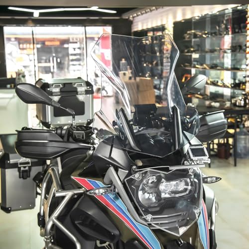 Motorcycle Tall Windscreen Windshield Screen Shield Wind Deflector Compatible with B.M.W R1200GS LC R 1200GS ADV 2014-2018 R1250GS R 1250GS Adventure 2018-2023 (Clear) - color: Clear
