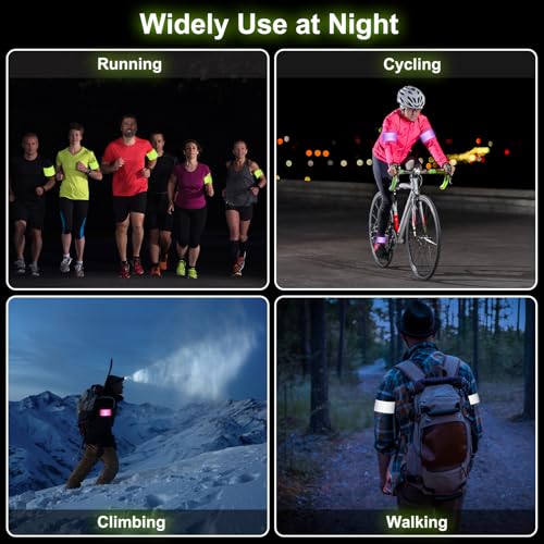 PATIKIL 22cm/8.7in Reflective Bands, 12pcs Reflective Arm Bands Straps Wrist Reflective Running Gear Safety Reflective Straps Bracelets High Visibility for Night Walking Bicycle - color: Yellow