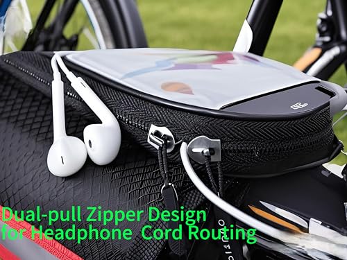 Waterproof Touchscreen Bike Phone Mount - Top Tube Frame Bag for Cycling, 6.8'' Phone Holder & Anti-Shock Storage bag,Bicycle Accessories(Blue) - color: Blue