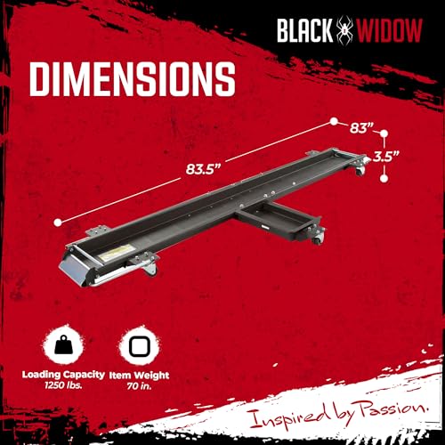 Black Widow Motorcycle Dolly Steel 1,250 lb. Weight Capacity Adjustable Kickstand Caster Wheels