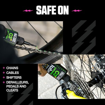 Muc-Off C3 Ceramic Dry Chain Lube, 120 Milliliters - Premium Bike Chain Lubricant with UV Tracer Dye - Formulated for Dry and Dusty Weather Conditions - size: 120ml