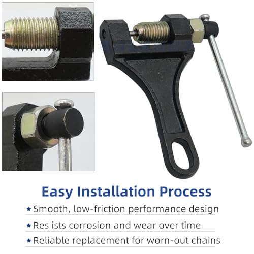 428H Drive Chain 128 Link with 6pcs Connecting Master Link Compatible with Motorcycle ATV Dirt Bike Seamless Small Tub with Chain Breaker - size: 128 Link
