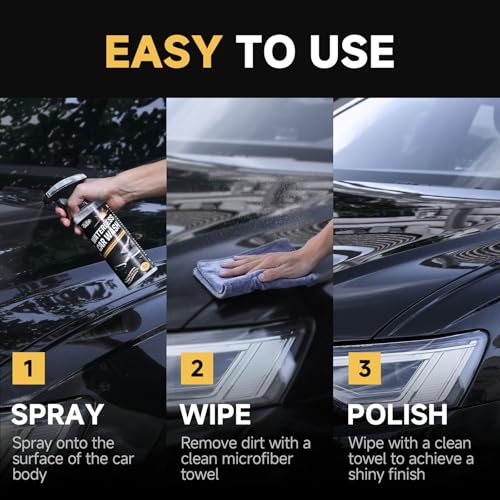 Waterless Car Wash Spray, High-lubricity Ingredients Safe Formula, 3-in-1 Ceramic Protective Coating, Motorcycle Cleaner, Car Cleaning Spray for Detailing, Spray and Wash for SUV, Truck, RV 2 Pack - size: 16 Fl Oz (Pack of 2)