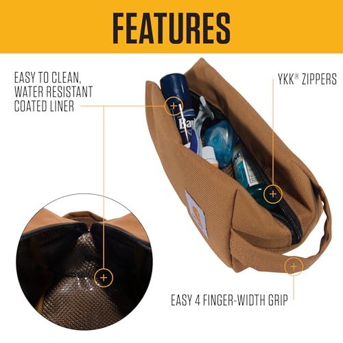 Carhartt Durable Travel Kit, Organize Essentials W/the Water Resistance Toiletry Bag, Early Fog - color: Early Fog