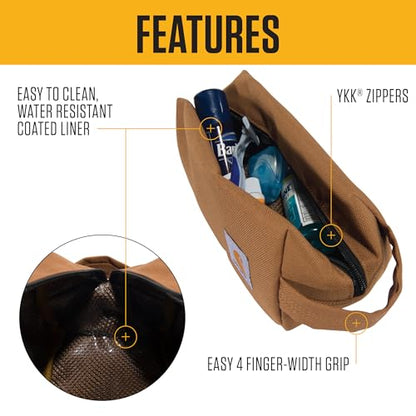Carhartt Durable Travel Kit, Organize Essentials W/the Water Resistance Toiletry Bag, Early Fog - color: Early Fog