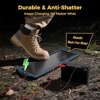 SUNAPEX 12V Solar Battery Charge: Waterproof Portable Solar Panel Kit - Battery Maintainer Trickle Charger - with Upgrade Built in Charge Controller for Car Boat RV Trailer Automotive Motorcycle - size: 1.8W