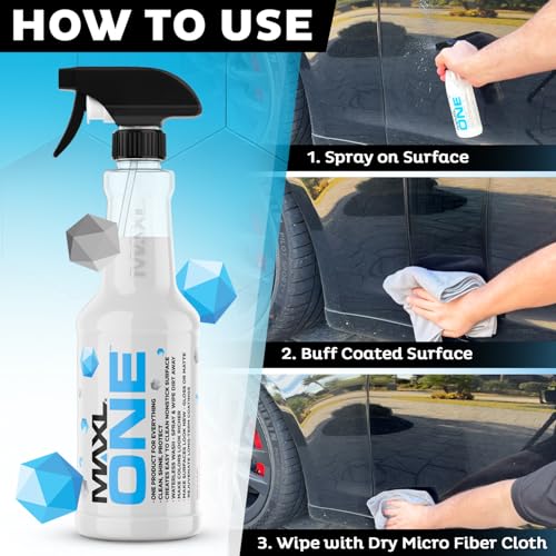 MAXLONE™ 20oz Car Spray with Triphene®, Quick Spray & Wipe All Purpose Waterless Detailer, Better Than Any Car Detailing Kit - Clean, Shine, Protect Paint, Glass, Wheels, and Trim Without Pre-Washing - style: 1 Bottle