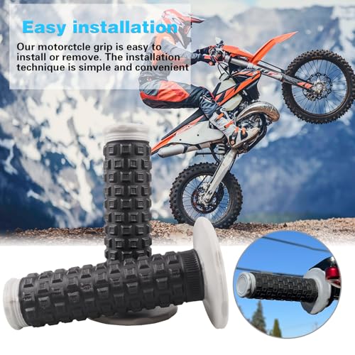 7/8" Dirt Bike Grip Rubber Anti-Slip Universal Motorcycle Grips Handlebar Racing Grip for Motocross Mini Bike Surron Light Bee x Grips KLX110 YZ450F XR50 CRF80 Motocross Grips - color: Gray