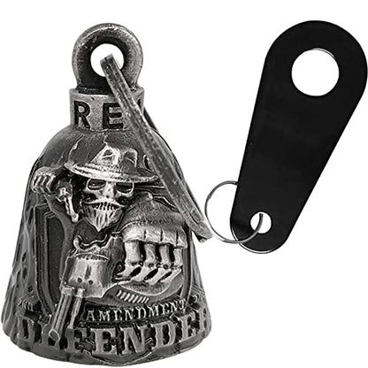 Dream Apparel Motorcycle Bell Guardian Angel Drive Away Gremlin, Biker Bell for Men Women Rider Riding, Good Luck Gift - color: 2nd Amendment Defender-02