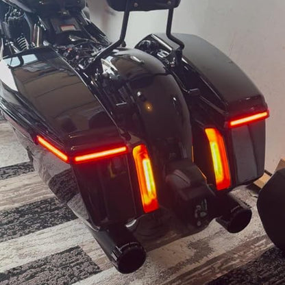 Motorcycle LED Saddlebag Lights OEM Reflectors Sequential Turn Signal Light Fit for Harley Touring Stree Glide Electra Glide FLTRX 2024-2025 CVO 2023 (Red Lens) - color: Red Lens