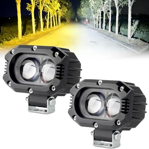 4 Inch Amber LED Driving Lights 48W LED Pod Lights Off Road Spot Lights Bar Super Bright Flood Light Cube Combo LED Bumper Ditch Lights Fog Light for Truck Jeep ATV UTV SUV Motorcycle Boat - color: 4inch Amber White Spotlight
