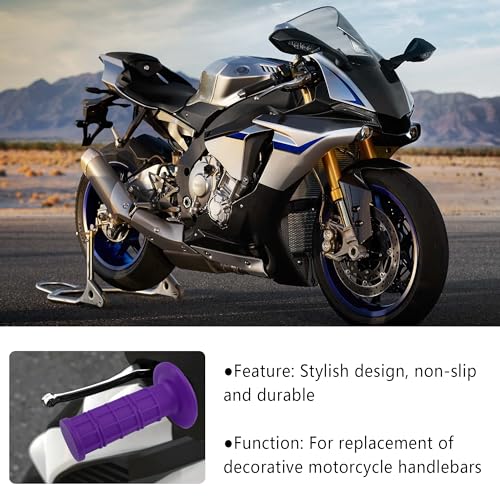2PCS Motorcycle Grips,Anti-Slip Rubber Dirt Bike Grips with 7/8" Left & 1" Right Compatible with CRF KXF,Universal Motorcycle/Bike Handlebar Grips for Women & Men (Purple) - color: Purple