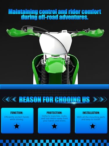 JFG RACING Motorcycyle Hand Guards,7/8" and 1 1/8" Handlebar Dirt Bike Handguards Accessories Universal for KX KXF KLX 110 250 300 450 Dirt Pit Bike ATV Electric Dirtbike Motocross Enduro-Green - color: green