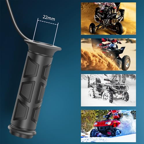 Heated Grips, ATV Heated Grips and Thumb Warmer, 3-Level Heating Settings, 7/8 Electric Grips for 12V 22mm ATV Motorcycle Handlebars