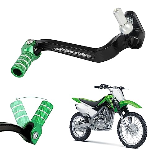 JFG RACING Motorcycle Gear Shifter Shift Lever Folding Tip CNC for KLX140 KLX140L 2008-2023 KLX140G 2017-2023 Green - color: Green
