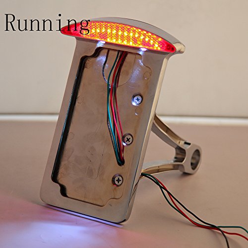 Motorcycle Side Mount License Plate Frame Tail Light For Harley Cruiser Chopper - color: Chrome