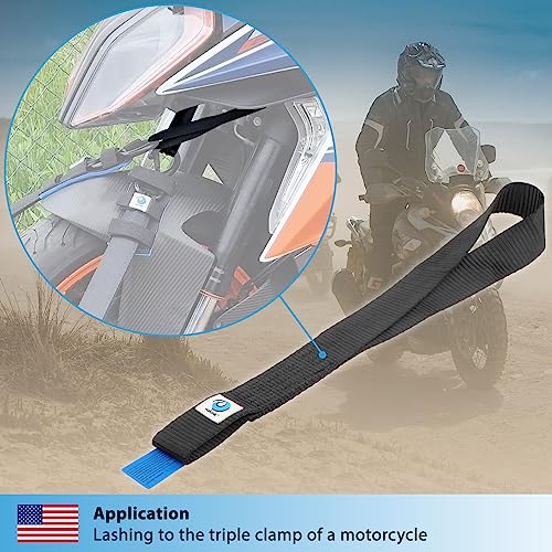 valonic Condor - Soft Loop tie Down Straps Heavy Duty - 4 Pack, 7716lbs, 1.4" x 18", Double Stitched, Black - for Motorcycle Handlebar - size: 1.5 FT - 7700 lbs