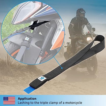valonic Condor - Soft Loop tie Down Straps Heavy Duty - 2 Pack, 7716lbs, 1.4" x 18", Double Stitched, Black - for Motorcycle Handlebar