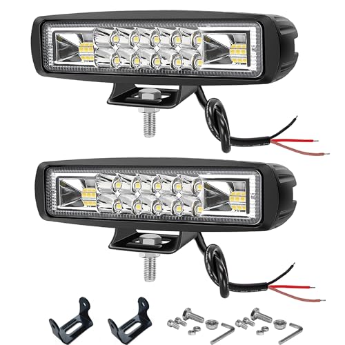 2PC Super Bright Led Boat Lights- Waterproof High/Low Beam Spot Flood Combo Light Bar for Boats, Trucks, Off-Road, Cars, Motorcycles 30W/2400LM Marine Deck Dock Light,Fog Lamp for Night Fishing Kayak - size: 2PCS