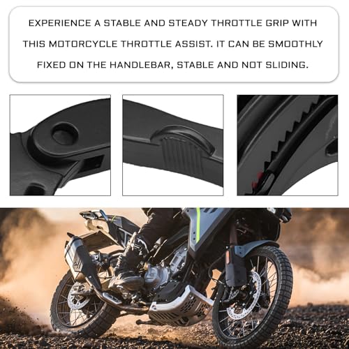 Motorcycle Cruise Control Assist with Silicone Protective Ring, Universal Motorcycle Throttle Lock Adjustable 1.18"-1.57" Clamp, Motorcycle Cruise Control Accessories for Long Rides (Black)