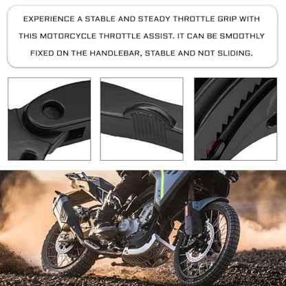 Motorcycle Cruise Control Assist with Silicone Protective Ring, Universal Motorcycle Throttle Lock Adjustable 1.18"-1.57" Clamp, Motorcycle Cruise Control Accessories for Long Rides (Black)