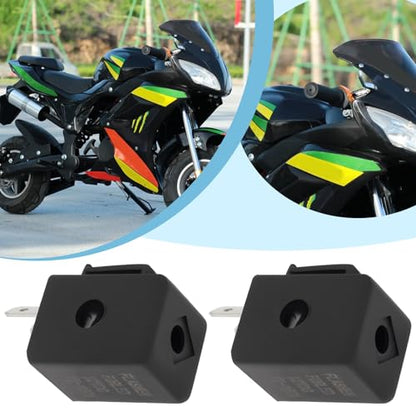 2Pcs 12V Flasher Relay 2 Pin Motorcycle Flasher Relay Led Indicator Relay Audible Beeping Turn Signal Relay for Motorcycle, 0.1-150W Load Capacity