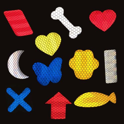 50pcs Warning Butterfly-Shaped Reflective Decals, Waterproof Reflector Tapes Safety Stickers for Night Visibility on Motorcycle, Bicycle, Car