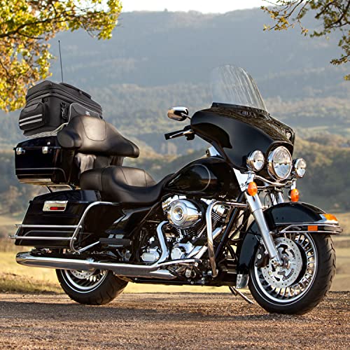 KEMIMOTO Expandable Motorcycle Traveler Tour Trunk Bag 40L-50L Luggage Rack Tail Duffle Bag Fit for Touring Trike Road King Street Glide Road Glide Freewheeler Tri Glide Ultra Goldwings Roadmaster