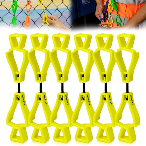 Glove Clips for Work Glove Holders - color: Double Zclip-yellow Bd-aj122-6pcs