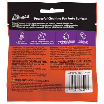 Armor All Cleaning Car Sponge, Car Wash Supplies for Cars, Trucks and Motorcycles, Yellow