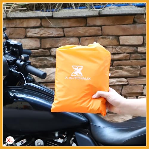 Motorcycle Cover Lightweight Half Cover Outdoor Waterproof Rain Dust Protector Orange XL Size for Most Full Dress Touring Cruiser Durable Material Replacement