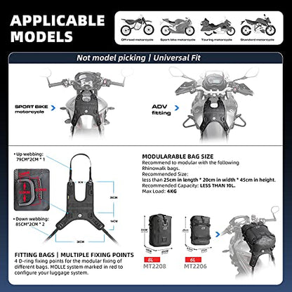 Rhinowalk Motorcycle Tank Bag/Bumper Bag Universal Saddle Bag Mounting Base - color: Black, size: Fuel tank mounting base