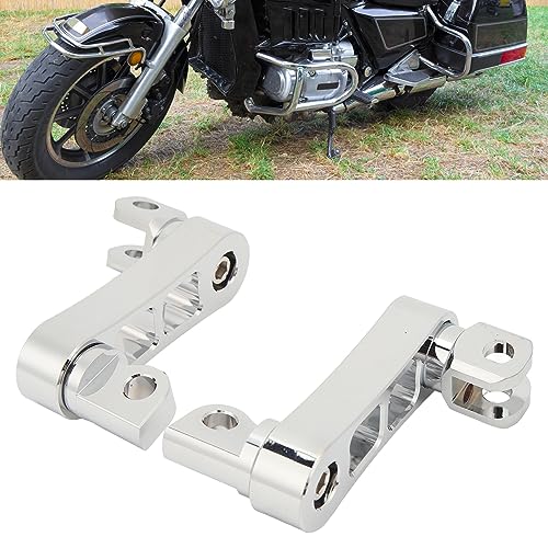 Generic Motorcycle Foot Pegs Bracket, Adjustable Highway Foot Pegs Extension Brackets, Passenger Highway FootPegs Male Mount Foot Peg Clamp Support Extensions Bracket (Plated), Genericuz9xn2bwm4-12 - color: Plated