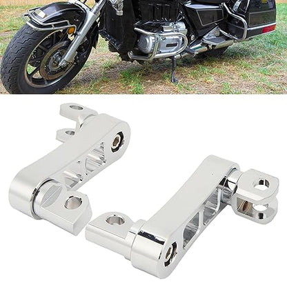 Generic Motorcycle Foot Pegs Bracket, Adjustable Highway Foot Pegs Extension Brackets, Passenger Highway FootPegs Male Mount Foot Peg Clamp Support Extensions Bracket (Plated), Genericuz9xn2bwm4-12 - color: Plated