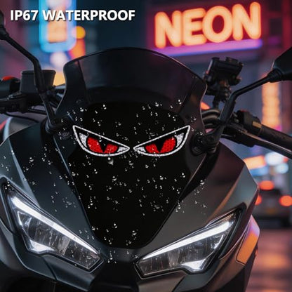 Reflective Funny Evil Eye Decal Sticker Motorcycle Stickers with Smile Face, Waterproof PVC Sticker for Motorcycles, Motorcycle Helmet, Skateboard, Car and Off-Road Motorcycles