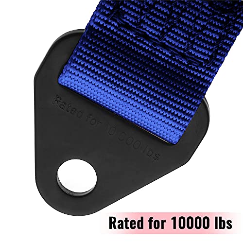 RASTP Limit Strap, Premium Quad Wrap Limit Strap Car Hauler Axle Straps Truck Wrecker Wheel Tie Down Strap with 10,000 Lb Webbing Strength (12 Inch, Blue) - color: Blue, size: 12 Inch