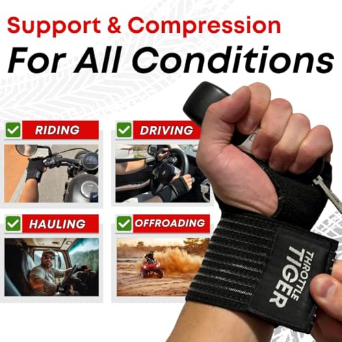 ® Motorcycle Wrist Brace Adjustable Wrist Wraps for Bikers, Wrist Support Reduces Hand Pain and Absorbs Vibration, Enhancing Comfort and Stability (Medium) - size: Medium
