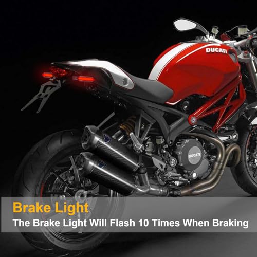 Kinstecks 4PCS Motorcycle Indicators Flowing Turn Signal Lights Motorbike Turning Indicators Daytime Running Lights Brake Lights 12V for Motorcycle Motorbike LED Amber White Red