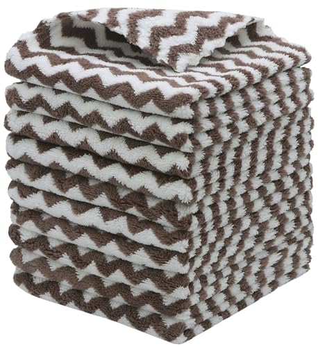 Microfiber Cleaning Cloth, 10 Pack Microfiber Rags,12inx12in, Brown | Lint Free Dish Cleaning Cloths, Fast Drying Dish Rags For Cleaning, Absorbent Washcloths - color: Brown