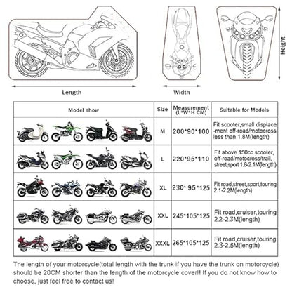 Motorcycle Cover Waterproof Rain and Dust UV(X-Large) - color: X-Large